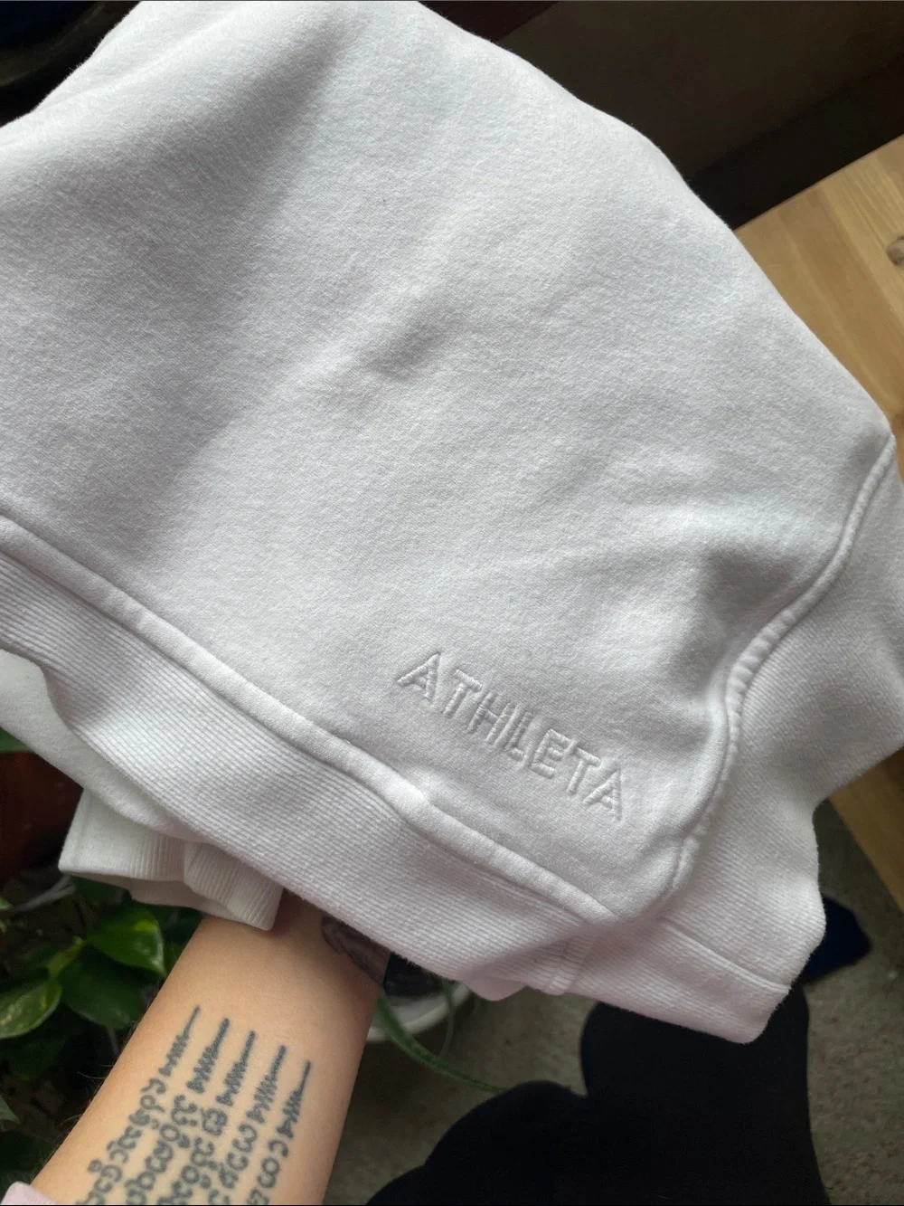 Athleta Slouchy Oversized White Crewneck Sweatshirt